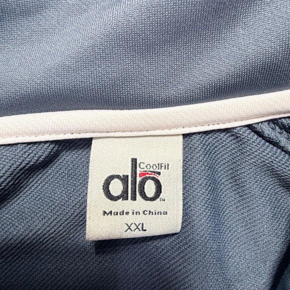 Alo Yoga CoolFit Full Zip Track Jacket Women's XXL Blue White Athletic Casual - Picture 3 of 7